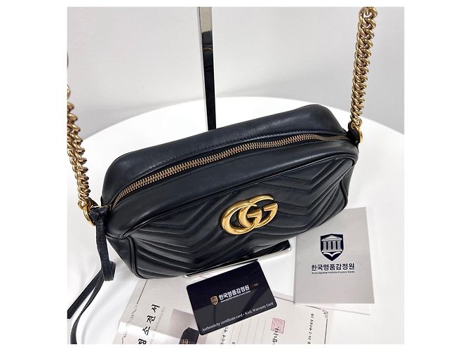 Gucci Borsa a tracolla piccola Marmont Matelassé Black - vista 6