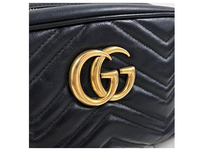 Gucci Borsa a tracolla piccola Marmont Matelassé Black - vista 7
