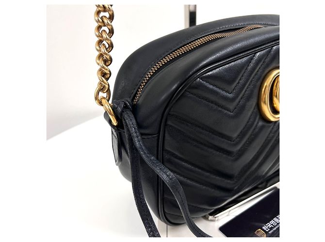Gucci Borsa a tracolla piccola Marmont Matelassé Black - vista 8