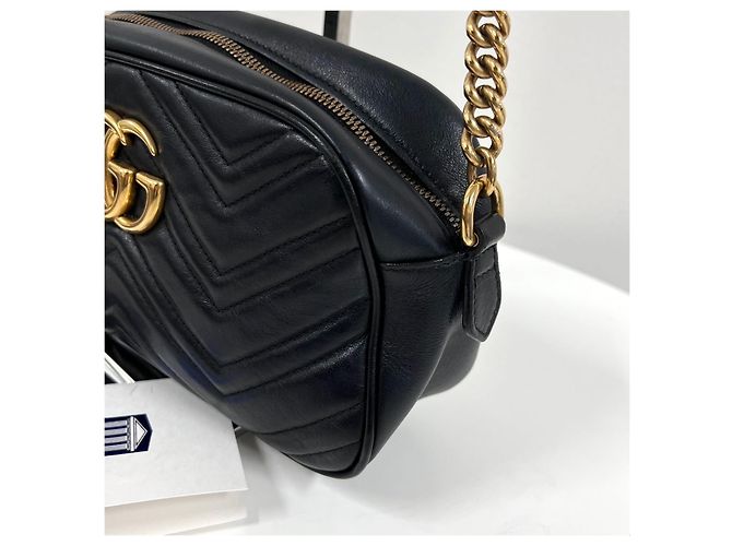 Gucci Borsa a tracolla piccola Marmont Matelassé Black - vista 9