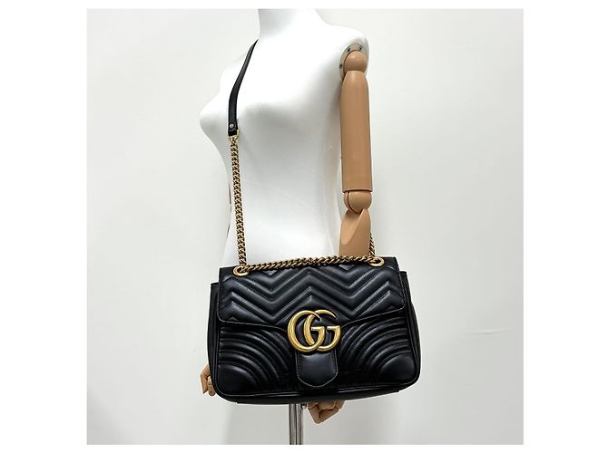 Gucci Borsa a tracolla Matelassé con catena Nera - vista 3