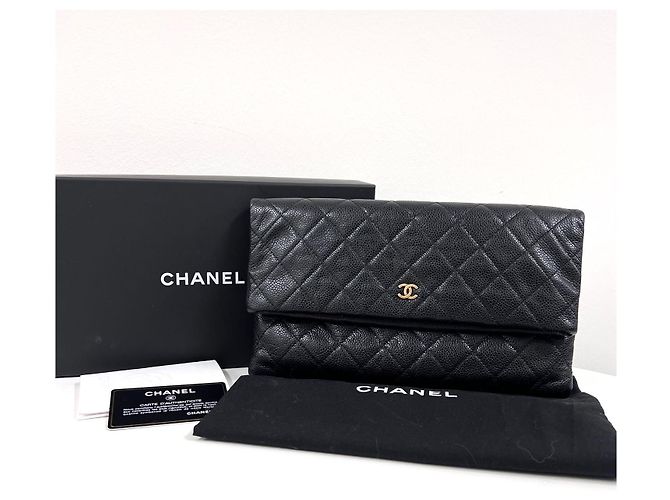 Chanel Borsa a pochette pieghevole Caviar Nera - vista 2