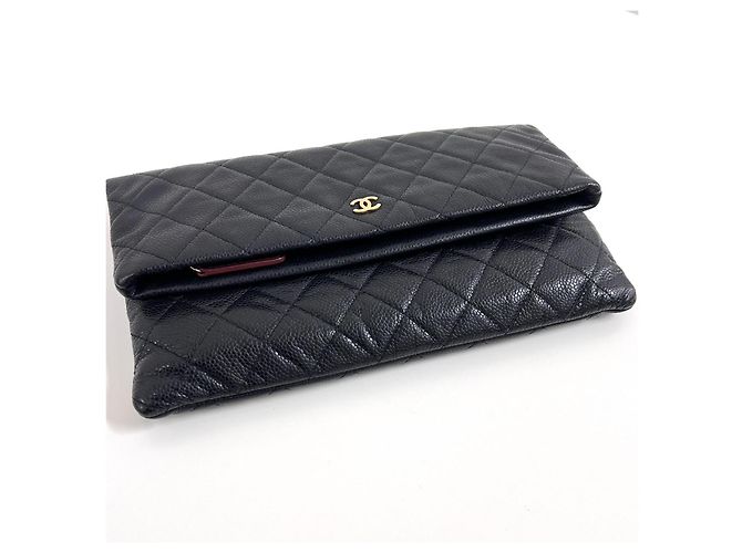 Chanel Borsa a pochette pieghevole Caviar Nera - vista 5