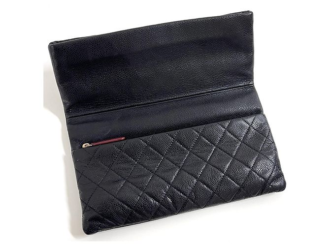 Chanel Borsa a pochette pieghevole Caviar Nera - vista 6