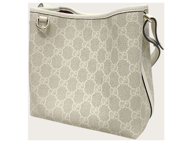 Gucci Picca borsa secchiello GG Emblem Beige White - vista 2