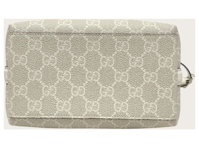 Gucci Picca borsa secchiello GG Emblem Beige White - vista 6