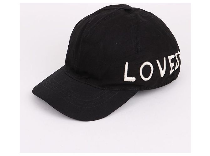 Gucci Cappellino da baseball nero ricamato Loved - vista 2