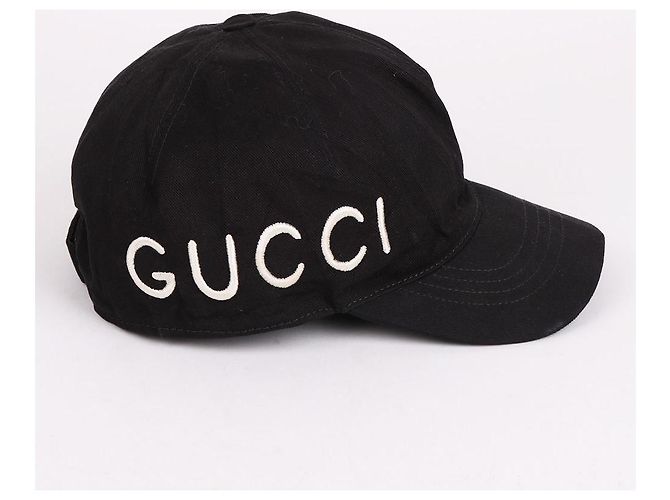 Gucci Cappellino da baseball nero ricamato Loved - vista 4