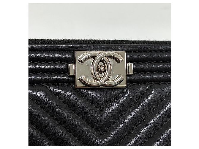 Chanel Borsa a pochette Boy Chevron Nera New Medium - vista 8