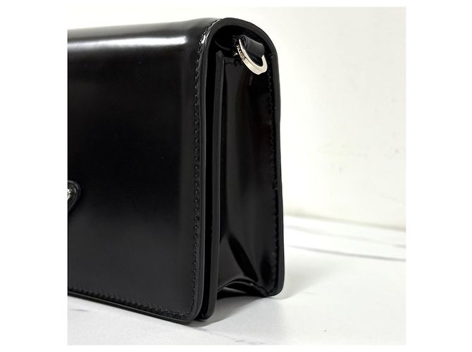Prada Borsa a tracolla con catena spazzolata Nero - vista 10
