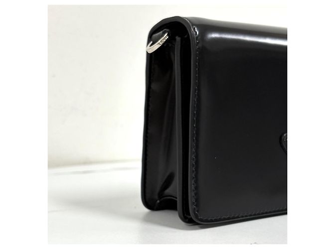 Prada Borsa a tracolla con catena spazzolata Nero - vista 11