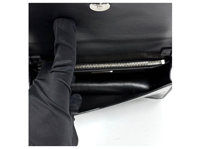 Prada Borsa a tracolla con catena spazzolata Nero - vista 13