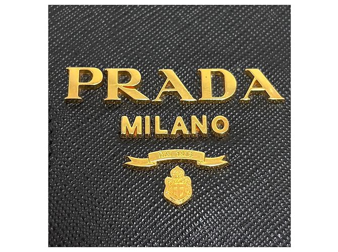 Prada Borsa a tracolla con patta e catena in Saffiano Nero - vista 10
