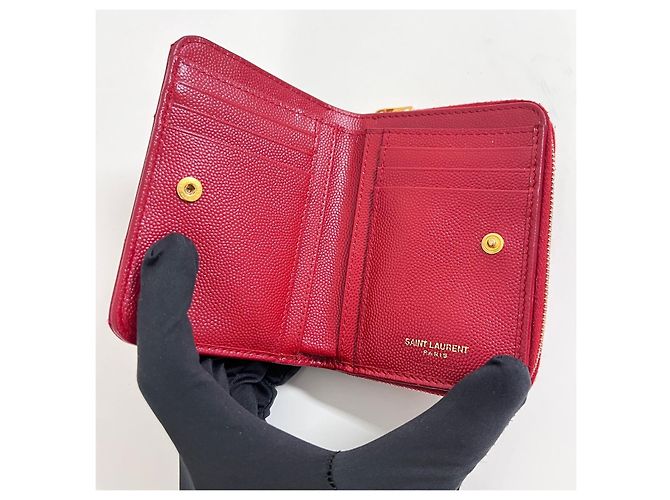 Autre Marque Cartera Compacta con Cremallera Monogram Roja - vista 10