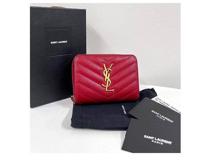Autre Marque Cartera Compacta con Cremallera Monogram Roja - vista 2