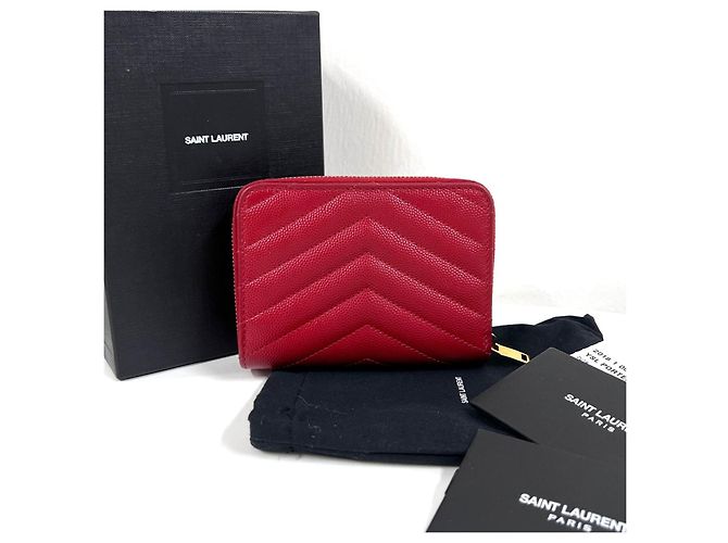 Autre Marque Cartera Compacta con Cremallera Monogram Roja - vista 3