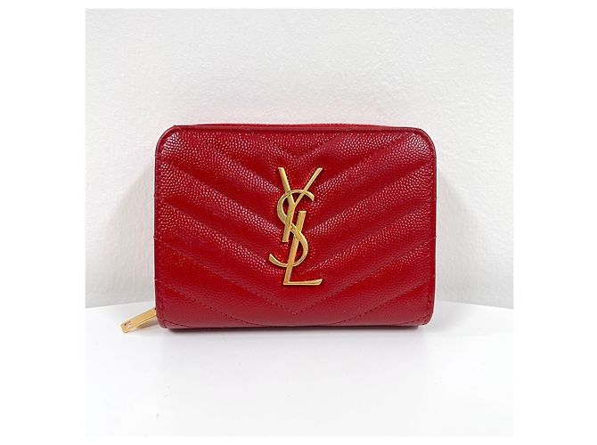 Autre Marque Cartera Compacta con Cremallera Monogram Roja - vista 4