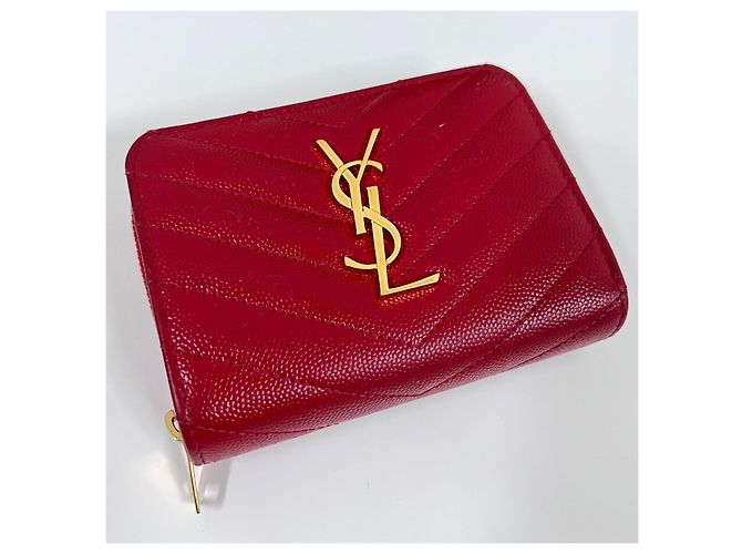 Autre Marque Cartera Compacta con Cremallera Monogram Roja - vista 5