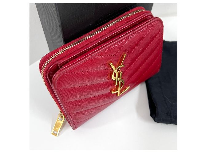 Autre Marque Cartera Compacta con Cremallera Monogram Roja - vista 7