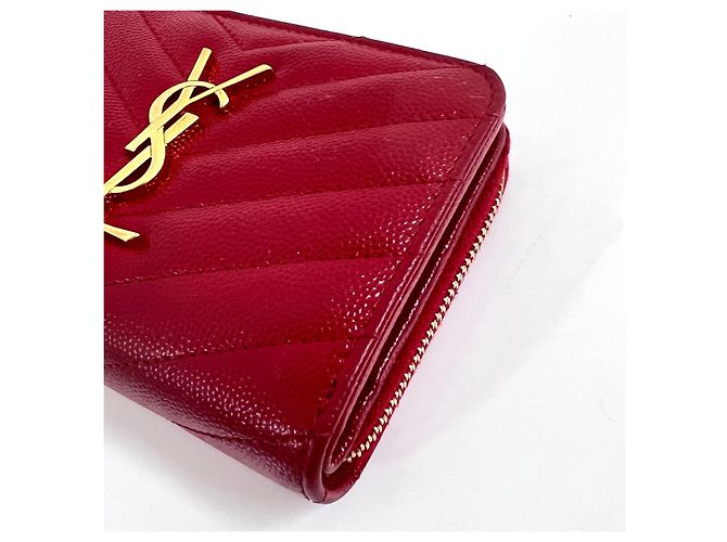 Autre Marque Cartera Compacta con Cremallera Monogram Roja - vista 8