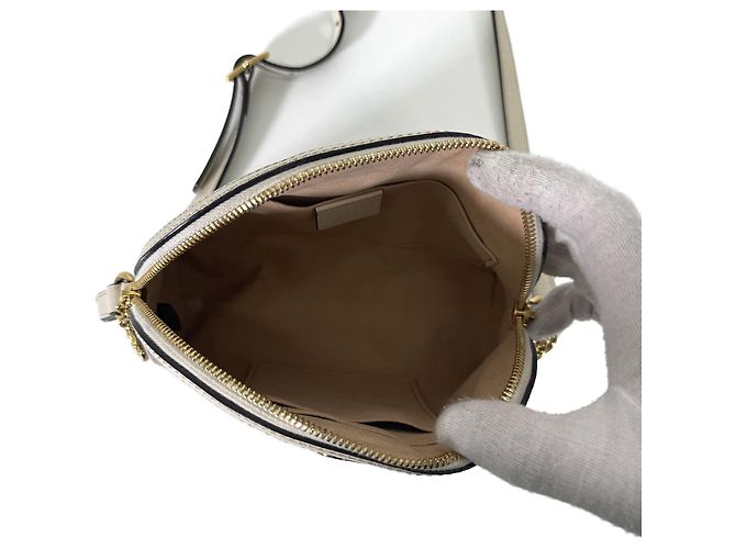 Gucci Borsa a tracolla Ophidia GG Supreme Small Beige Ebony - vista 10