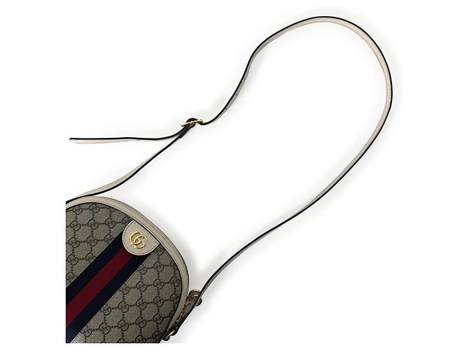Gucci Borsa a tracolla Ophidia GG Supreme Small Beige Ebony - vista 12