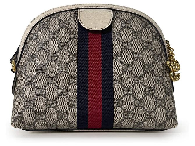 Gucci Borsa a tracolla Ophidia GG Supreme Small Beige Ebony - vista 4