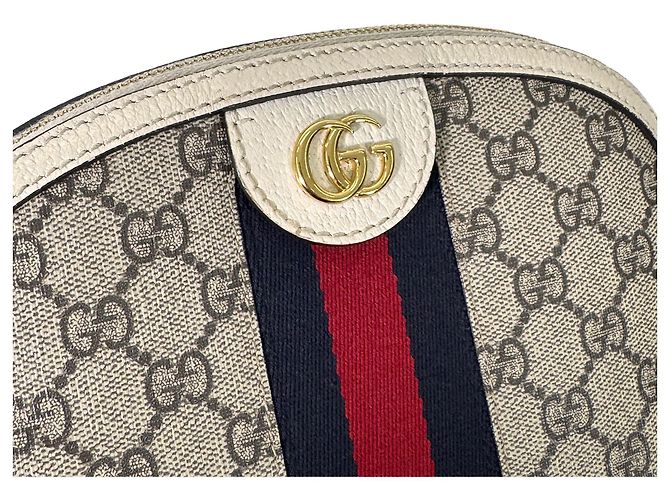 Gucci Borsa a tracolla Ophidia GG Supreme Small Beige Ebony - vista 8