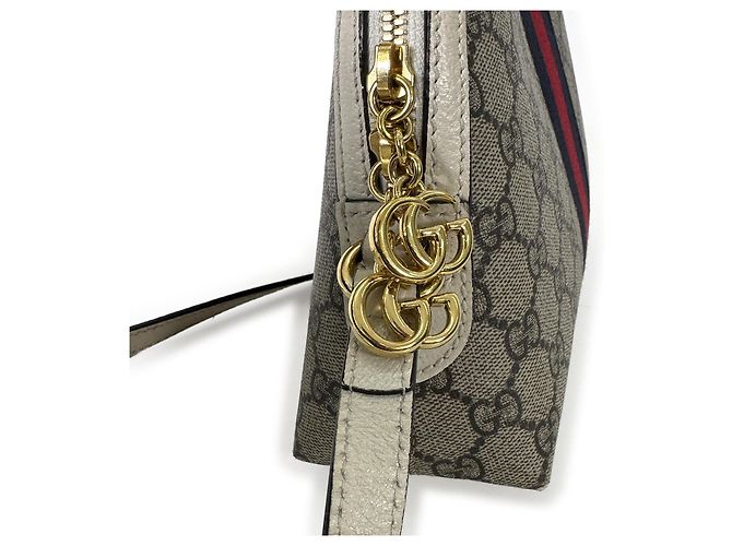 Gucci Borsa a tracolla Ophidia GG Supreme Small Beige Ebony - vista 9