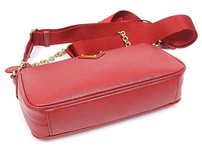 Prada Red Re-Edition Saffiano Lux Chain - vista 5