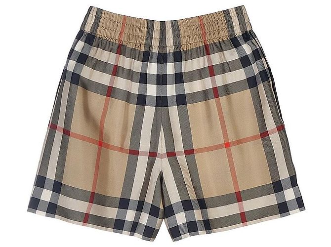 Burberry Pantalones cortos de seda a cuadros para mujer - vista 2