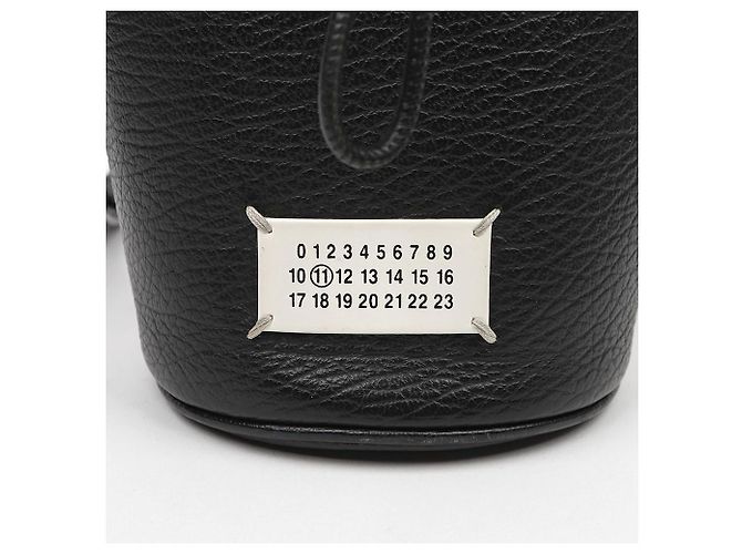 Maison Martin Margiela Micro-Leder Bucket Shoulder Bag Schwarz - Ansicht 3