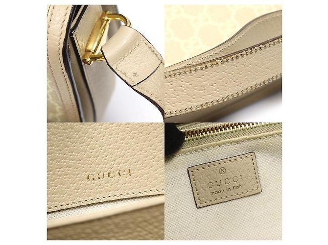 Gucci Supreme Canvas Beige Leather Horsebit Medium Schultertasche - Ansicht 7