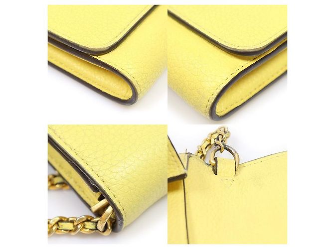 Tory Burch Borsa a spalla in pelle martellata gialla con catena - vista 6
