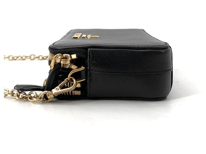 Prada Borsa a tracolla Saffiano con doppia zip e catena - vista 4