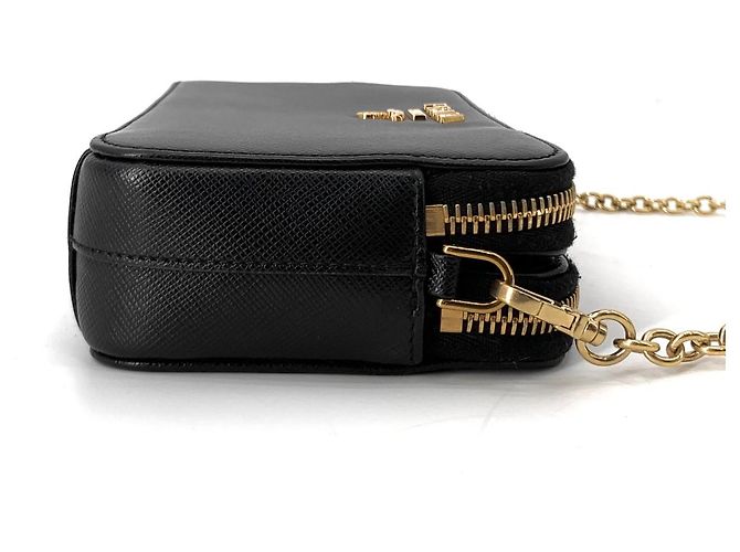 Prada Borsa a tracolla Saffiano con doppia zip e catena - vista 5