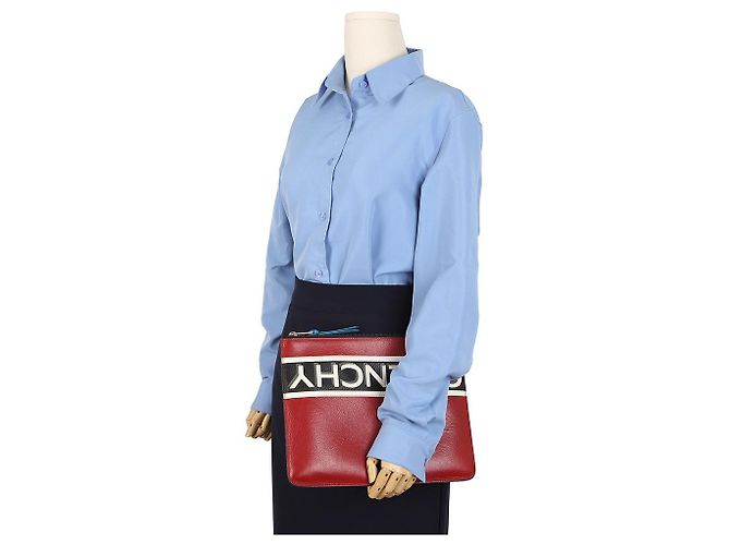 Givenchy Clutch Grande Reverse Logo Rossa - vista 14
