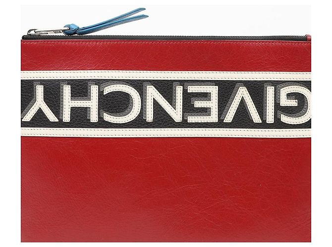 Givenchy Clutch Grande Reverse Logo Rossa - vista 3