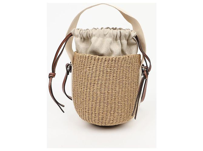 Chloé Borsa Cesto Woody Small Bianca da Donna - vista 2