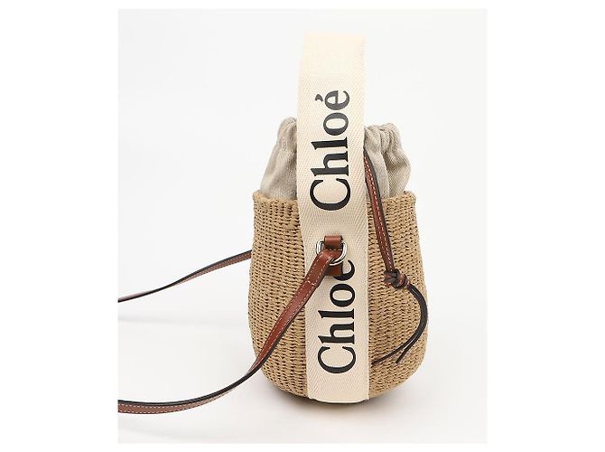 Chloé Borsa Cesto Woody Small Bianca da Donna - vista 4