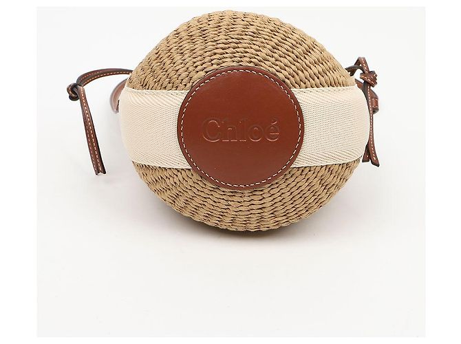 Chloé Borsa Cesto Woody Small Bianca da Donna - vista 5