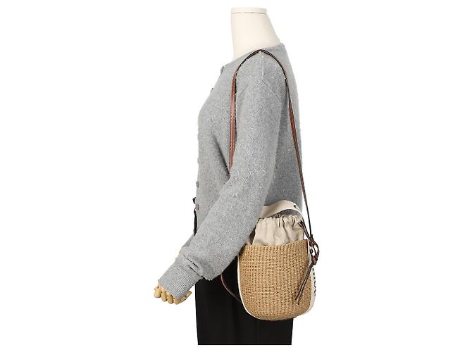 Chloé Borsa Cesto Woody Small Bianca da Donna - vista 8