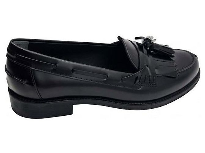 Tod's Mocassini in vernice con nappe e frange Nero - vista 3