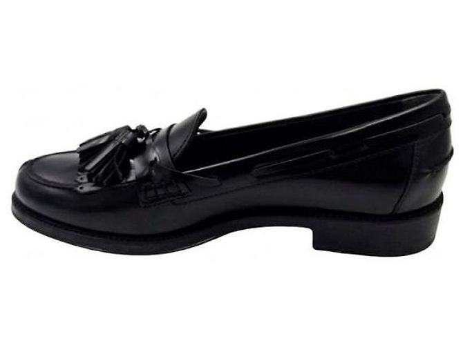 Tod's Mocassini in vernice con nappe e frange Nero - vista 4
