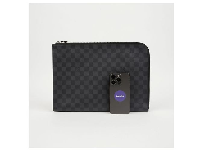 Louis Vuitton Pochette Jour GM Damier Graphite Canvas Clutch - vista 8