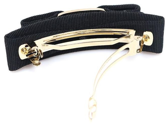 Salvatore Ferragamo Fermi capelli Vara in tessuto nero e tono oro - vista 5