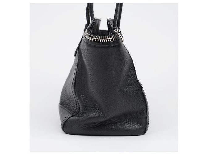 Salvatore Ferragamo Borsa a tracolla Gancini Bulb in pelle nera Argento - vista 10