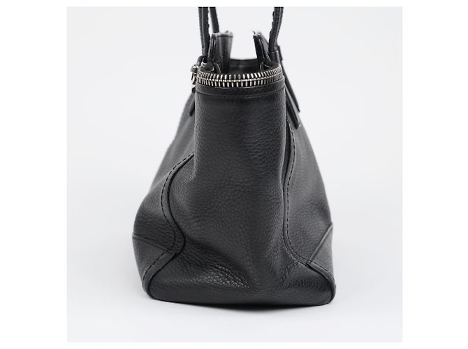 Salvatore Ferragamo Borsa a tracolla Gancini Bulb in pelle nera Argento - vista 11