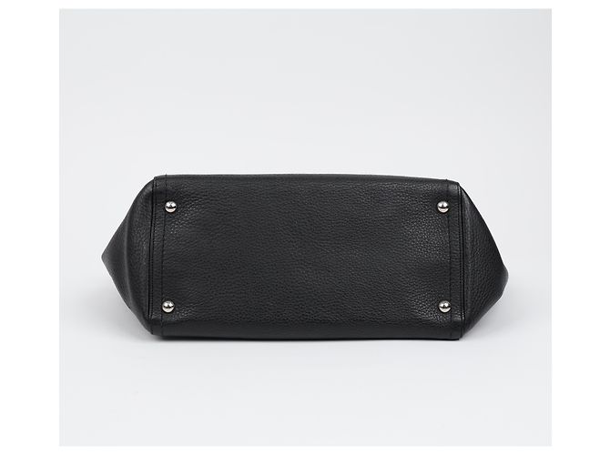 Salvatore Ferragamo Borsa a tracolla Gancini Bulb in pelle nera Argento - vista 12