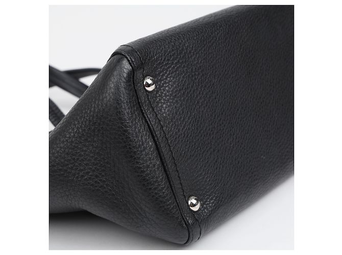 Salvatore Ferragamo Borsa a tracolla Gancini Bulb in pelle nera Argento - vista 13